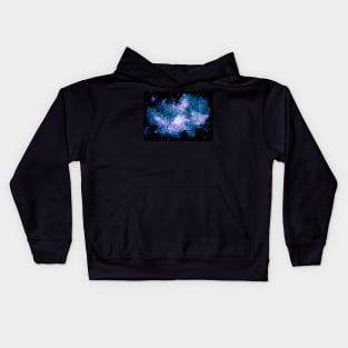 Watercolor Violet Shine and Blue Nebula Kids Hoodie